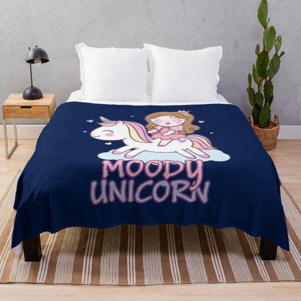 Item preview, Moody unicorn - Cute little unicorn and a princess that you and your kids would love! - Available in stickers, clothing, etc designed and sold by crazycollective.