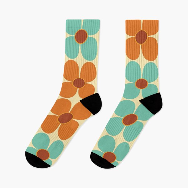 Item preview, Retro Land Flower Power Orange and Blue designed and sold by MonstersMashU.
