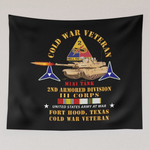 Item preview, Army - Cold War Vet - 2nd Armored Division - Ft Hood, TX  - M1A1 Firing  w COLD SVC designed and sold by Military Insignia Products.