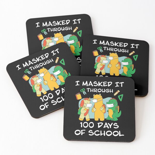 Item preview, 100 Days School Masked / Survived Teachers Students Mask design designed and sold by CreatedByHeidi.