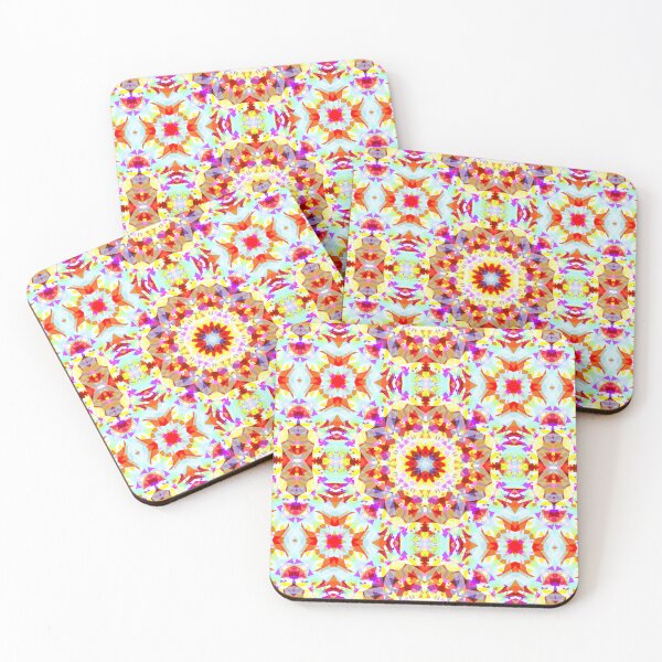 Item preview, Maximalist Vibrant Red Pink Yellow Christmas Festive Star Snowflake designed and sold by PatternPerfect.