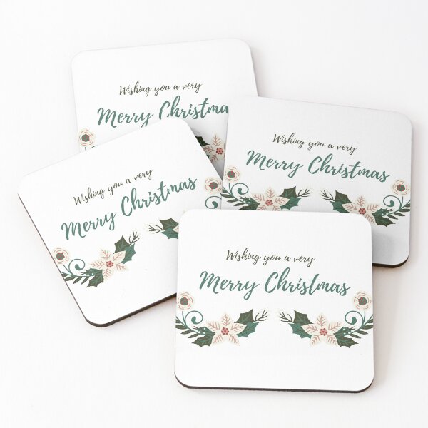 Item preview, Wishing you a very Merry Christmas Cream and Green designed and sold by OByD.