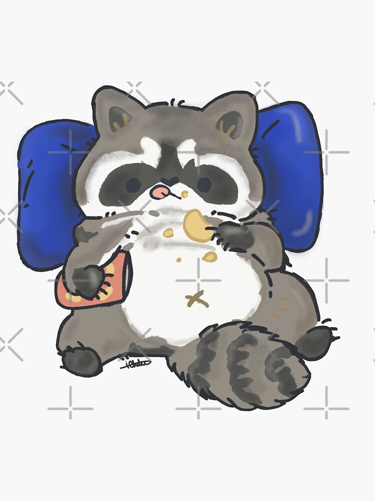 Cute raccoon illustration  Sticker for Sale by Yarafantasyart