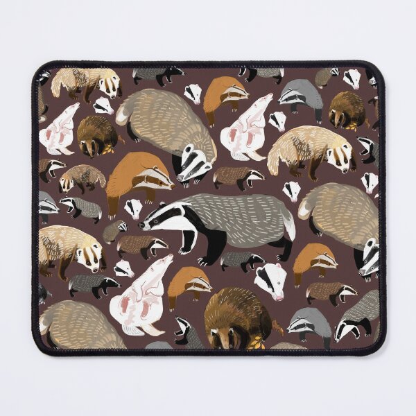 Item preview, Eurasian badgers pattern Maroon designed and sold by belettelepink.