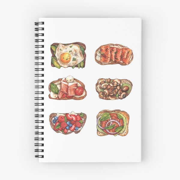 Item preview, Set of different delicious toasts - food illustration designed and sold by tanyatej.