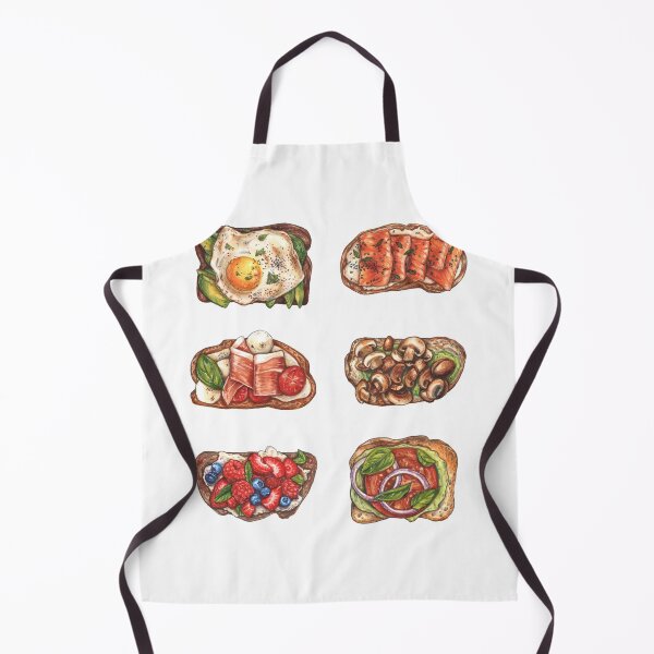 Item preview, Set of different delicious toasts - food illustration designed and sold by tanyatej.