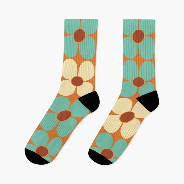 Item preview, Retro Land Flower Power Blue and Cream designed and sold by MonstersMashU.