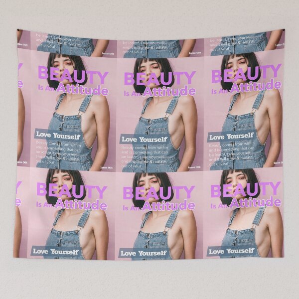 Item preview, Beauty Is An Attitude Cute Pink Fashion Magazine Cover Graphic designed and sold by GO SHIRT-TEE.
