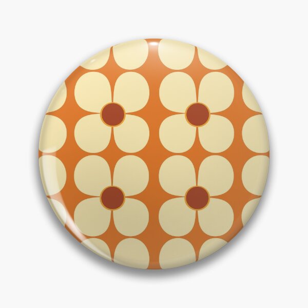 Item preview, Retro Land Flower Power Orange and Cream designed and sold by MonstersMashU.