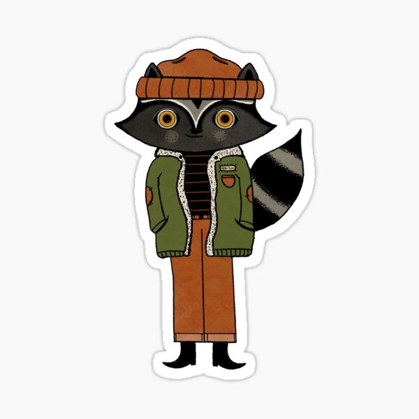 Hipster Trash Raccoon Sticker
