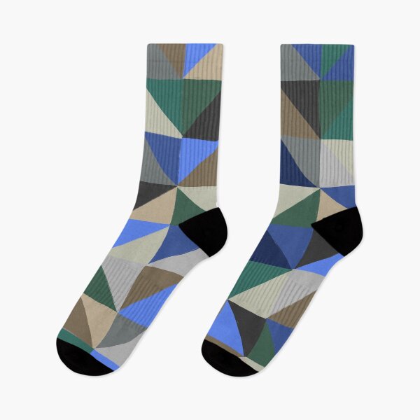 Item preview, Geometric Art, Painted Style, Blue, Brown and Green  designed and sold by OneThreeSix.