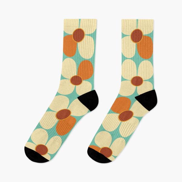 Item preview, Retro Land Flower Power Cream and Orange designed and sold by MonstersMashU.