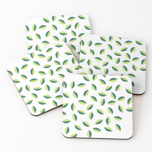 Item preview, Diagonal Leaf Pattern | Two Tone Green Leaves on White designed and sold by WordsToArt.