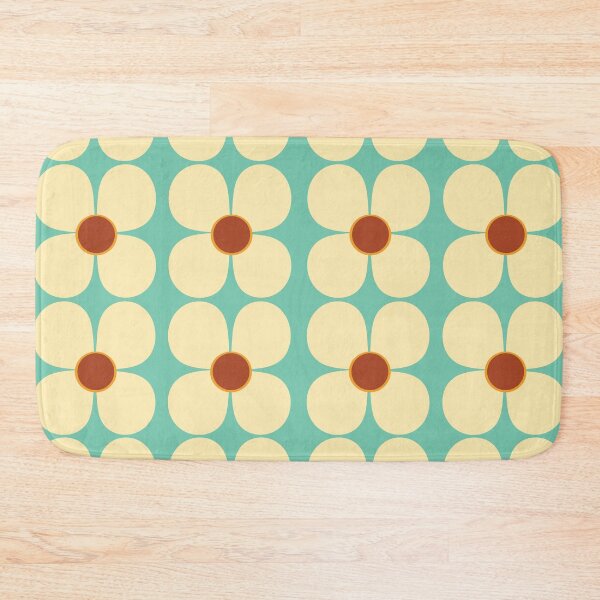 Item preview, Retro Land Flower Power Blue and Cream designed and sold by MonstersMashU.