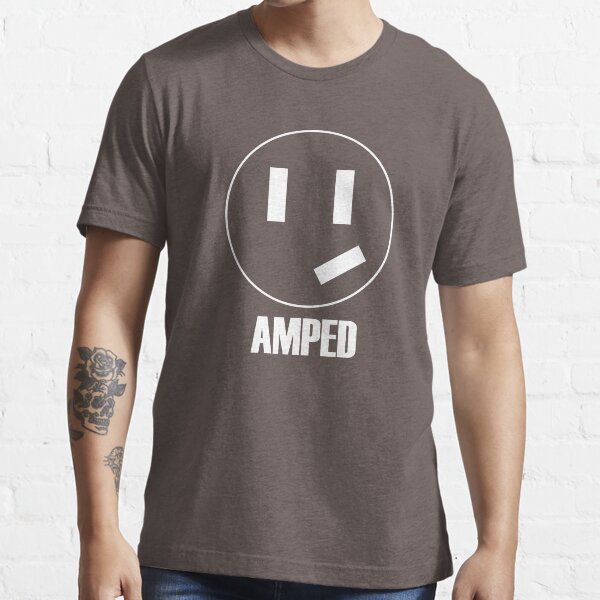 Amped - grinning plug - white text Essential T-Shirt