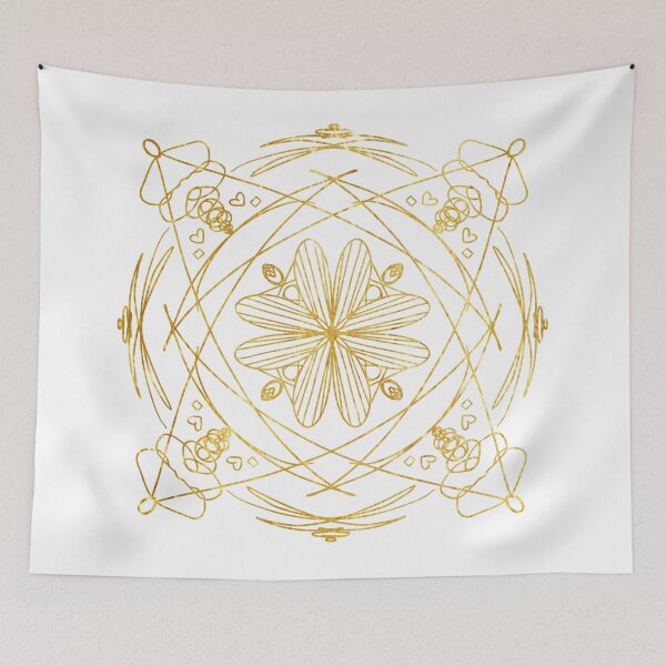 Item preview, gold pattern flower inspired magic book  designed and sold by tenkenryujin.