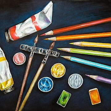Colored Pencils - Japanese Ukiyo-e Design Art Supplies Sticker