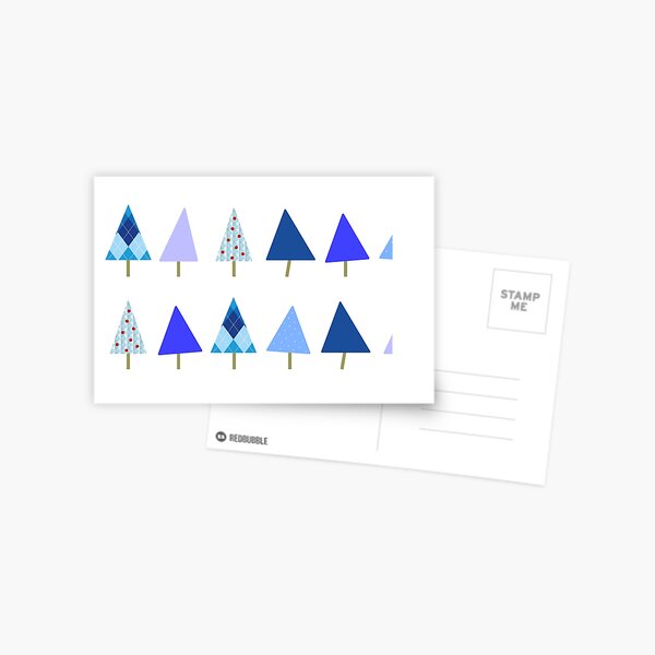 Item preview, Wonky Little Blue Christmas Trees designed and sold by GreenCarbon2112.