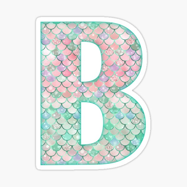 Item preview, Mermaid Scales Monogram B Iridescent  designed and sold by TheFlyingPug.
