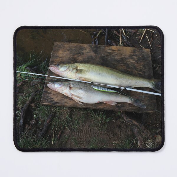 Item preview, fishing rod and a big fish Zander still life designed and sold by mrivserg.