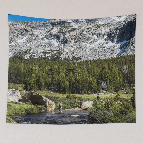 Item preview, Fishermen on the river at Yosemite National Park, California designed and sold by OrcaNature.