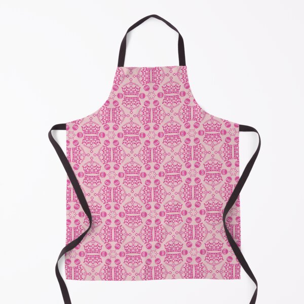 Jubilee Crown & Soverign Orb Pattern in fuchsia on pink Apron