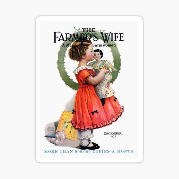 Vintage Christmas Farmer's Wife Magazine Cover (1927) Sticker