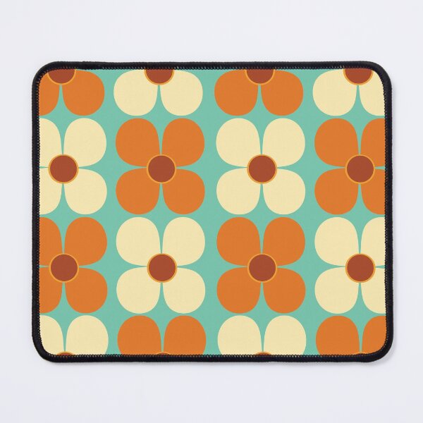 Item preview, Retro Land Flower Power Orange Cream and Blue designed and sold by MonstersMashU.