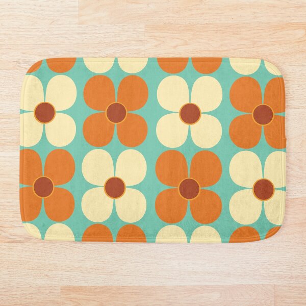 Item preview, Retro Land Flower Power Orange Cream and Blue designed and sold by MonstersMashU.
