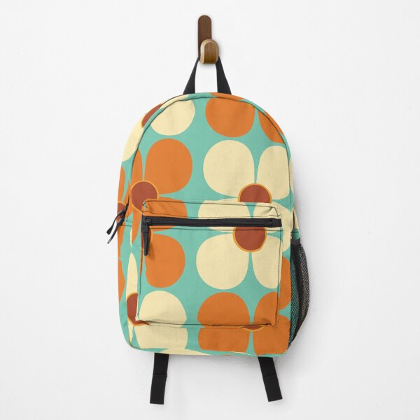 Item preview, Retro Land Flower Power Orange Cream and Blue designed and sold by MonstersMashU.