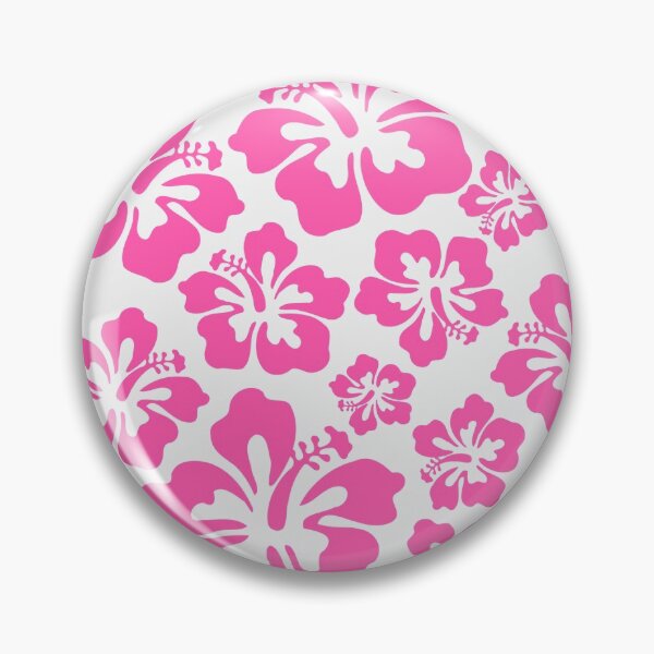 Item preview, Pink on White Hibiscus Tropical Flower Pattern designed and sold by Lisa Thomas.