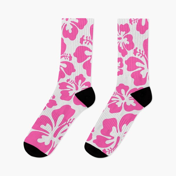Item preview, Pink on White Hibiscus Tropical Flower Pattern designed and sold by Lisa Thomas.