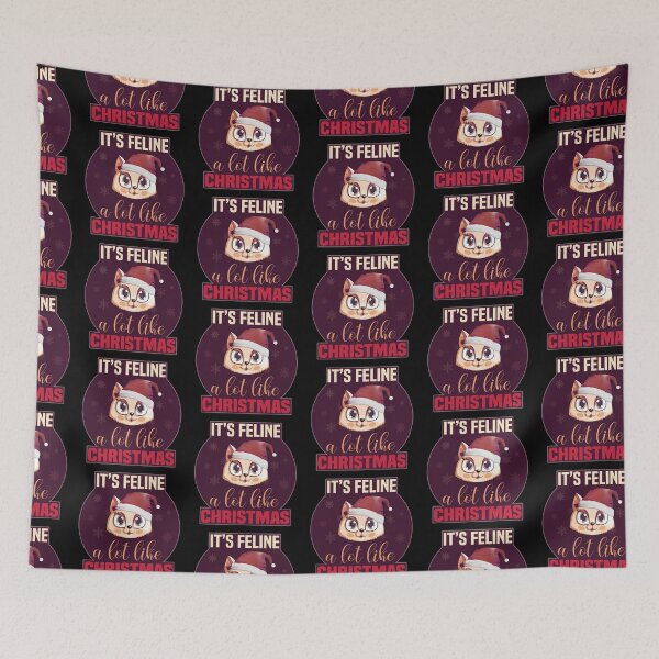 Item preview, Christmas Cat funny pun, It's FELINE a lot like Christmas designed and sold by foramelie.
