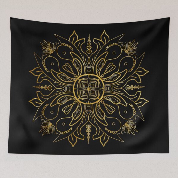 Item preview, gold pattern flower inspired magic book  designed and sold by tenkenryujin.