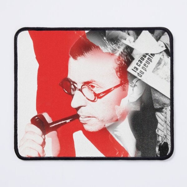 Item preview, Jean Paul Sartre Collage Portrait designed and sold by STYLE + EXPRESSION.