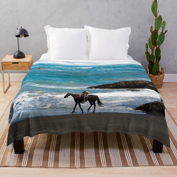 Item preview, Horseback riders from Ricochet Ridge Ranch enjoy Ten Mile Beach on the Pacific Coast in Fort Bragg, California designed and sold by OrcaNature.