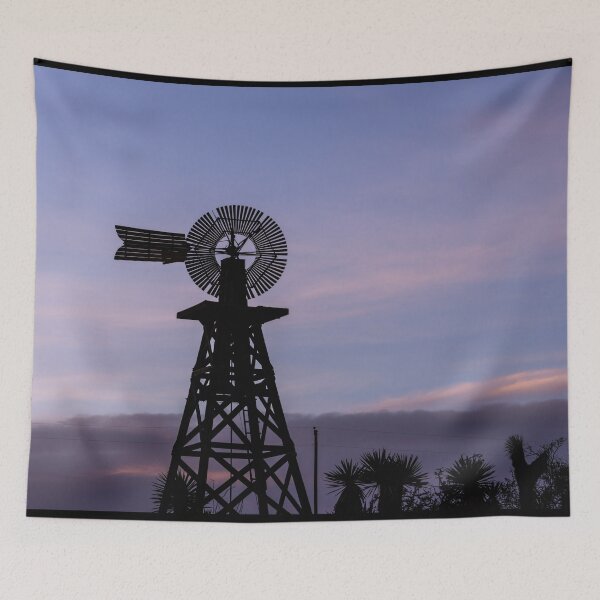 Item preview, Silhouetted windmill in "Trans-Pecos" Texas designed and sold by OrcaNature.