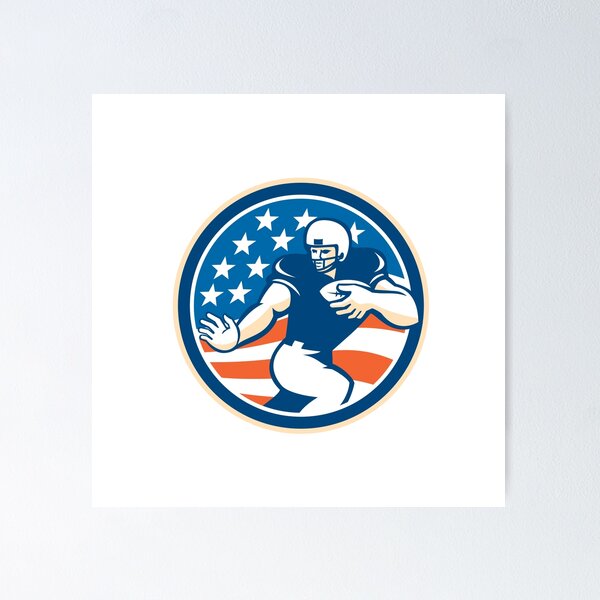 Item preview, American Football Running Back Fending Circle designed and sold by patrimonio.
