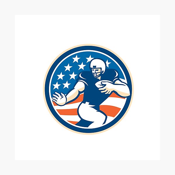 Item preview, American Football Running Back Fending Circle designed and sold by patrimonio.