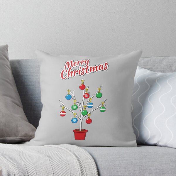 Artikelvorschau, Weihnachtsbaum mit nackten Zweigen und Dekorationen - Frohe Weihnachten entworfen und verkauft von BirdAtWork.
