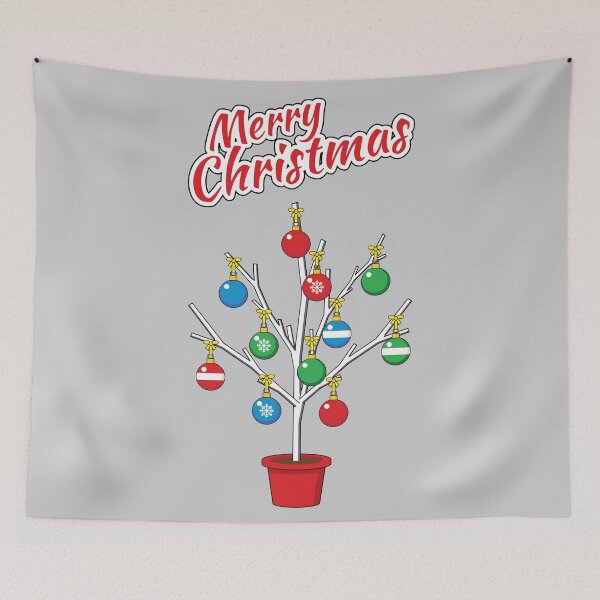 Item preview, Christmas Bare Branch Tree with Decorations - Merry Christmas designed and sold by BirdAtWork.