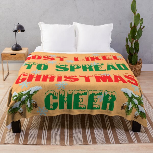 Item preview, Most Likely To Spread Christmas Cheer Red And Green Letters In Light Orange designed and sold by LuckyKermit.