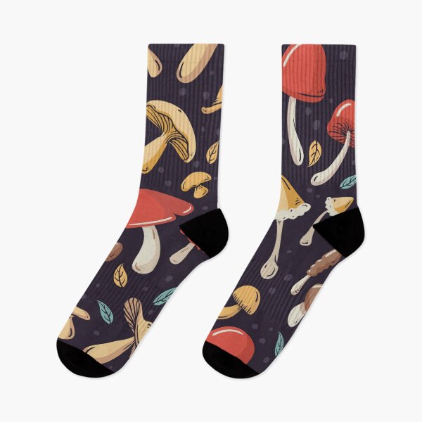 Item preview, Mushroom Pattern Socks Plants Lovers Socks Tropical Floral designed and sold by NOorYES.