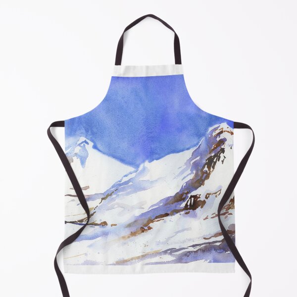 Item preview, Swiss Alps watercolor landscape Swiss Alps watercolor landscape painting. Watercolor of snow covered mountains in Switzerland. designed and sold by rfoxphoto.