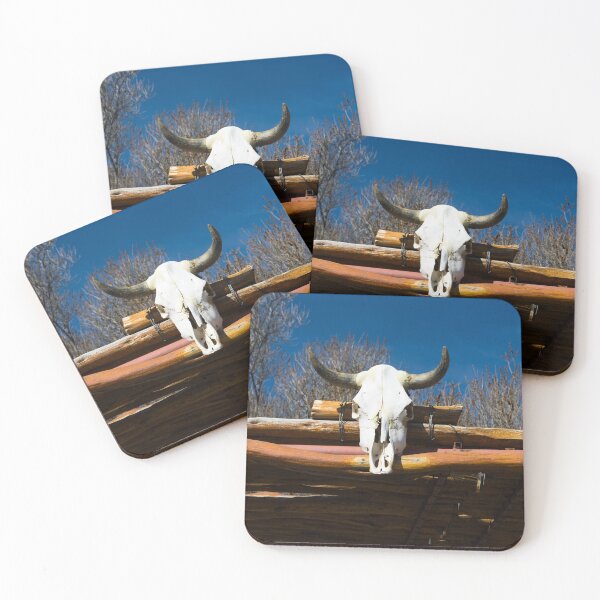 Item preview, Steer skull outside the regionally famous Cattleman's Steakhouse, which is located on old, isolated ranch several miles north of the little town of Fabens, Texas designed and sold by OrcaNature.
