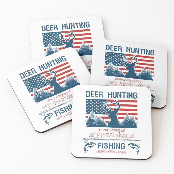 Item preview, Deer Hunting Solves Most of My Problems Fishing Solves the Rest Funny Hunting Fishing designed and sold by Rabbitti.