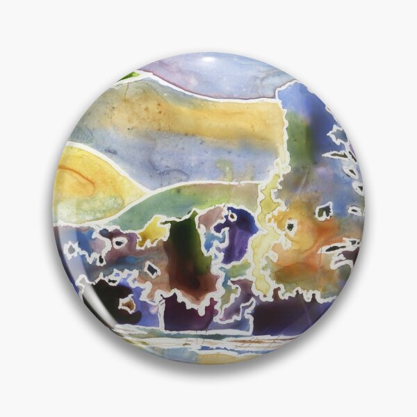 Item preview, Landscape watercolor painting.  Colorful landscape tree and forest watercolor artwork landscape painting designed and sold by rfoxphoto.