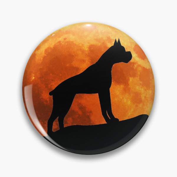 Item preview, boxer Dog Silhouette in moon gift designed and sold by alaechamlal.