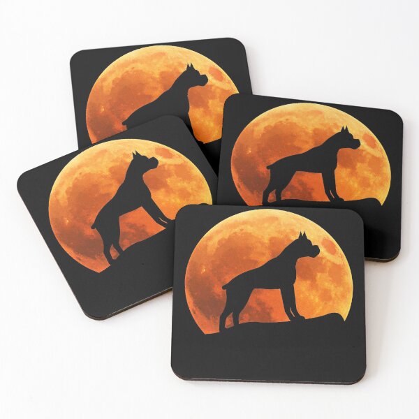 Item preview, boxer Dog Silhouette in moon gift designed and sold by alaechamlal.