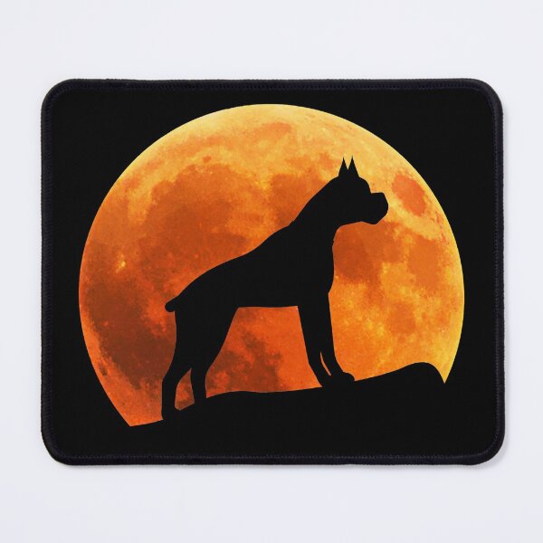Item preview, boxer Dog Silhouette in moon gift designed and sold by alaechamlal.